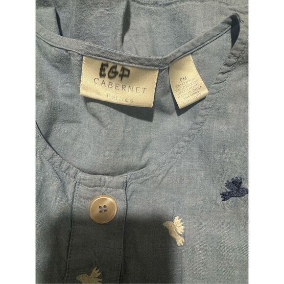 Cabernet blue embroidered dress with pockets PM - Picture 3 of 9